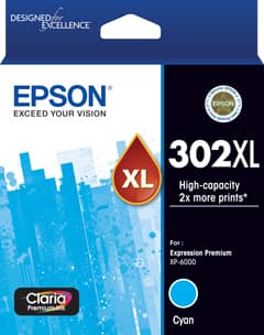 Epson Epson 302 HY Cyan Ink Cart E302CXL