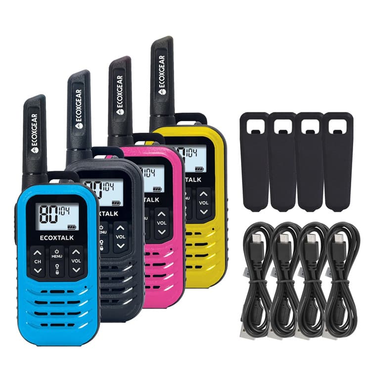 Ecoxgear EcoX UHF 0.5W 4 Pk BK Y BL PUR ECXG504