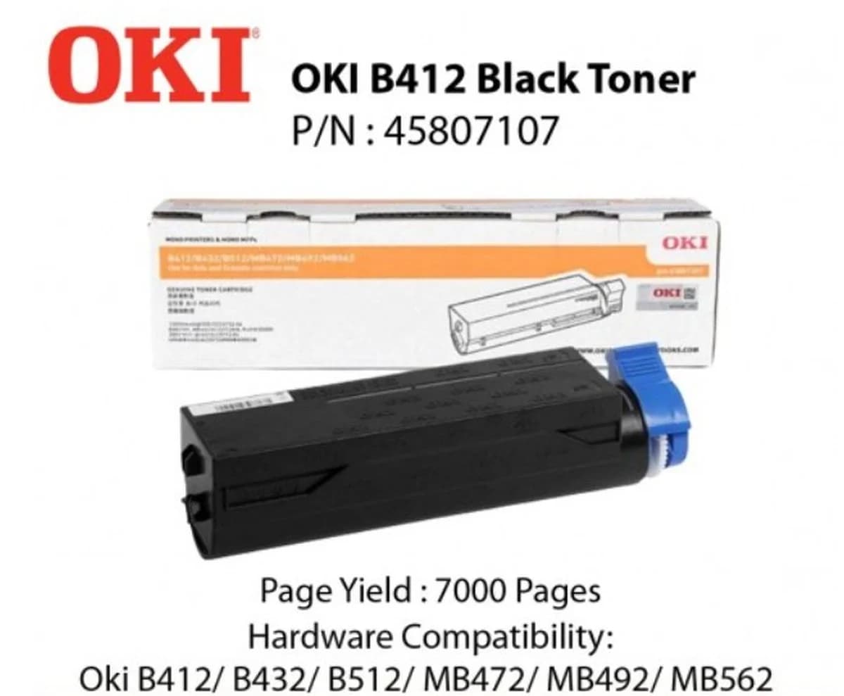 OKI Oki B432 HY Black Ton 45807107 O432HY