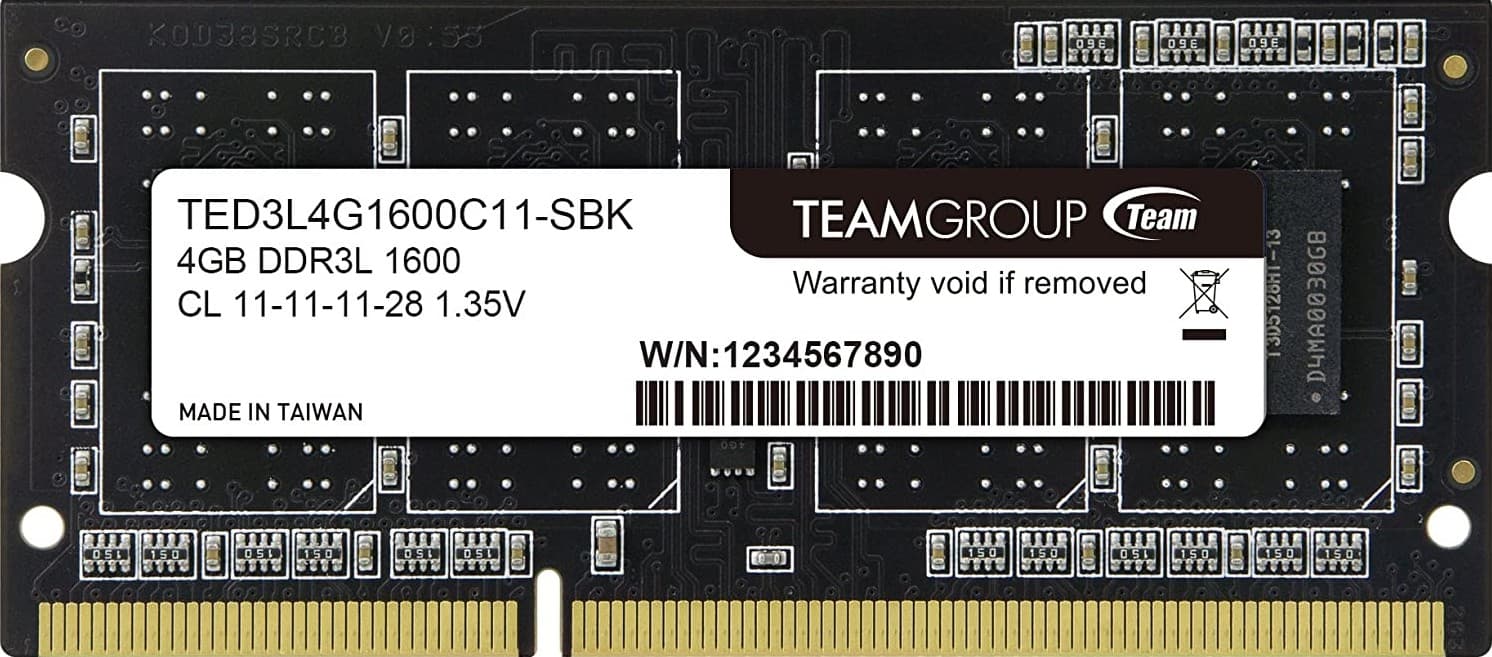 Team Team Elite 8GB 1600MHZ DDR3 So-Dimm TED3L8G1600C11-S01