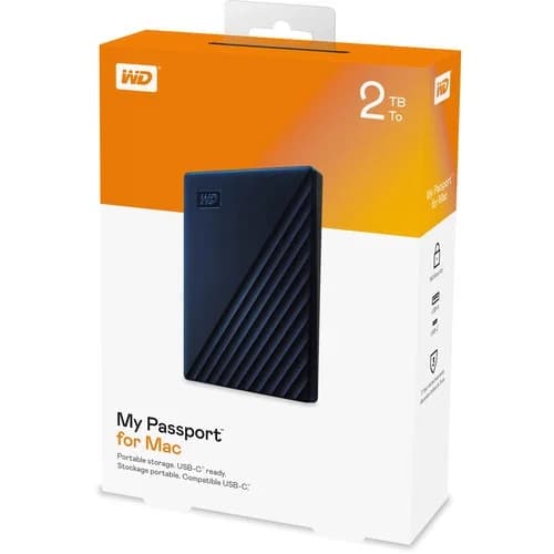 WD WD My Passport for Mac 2TB USB 3.0 External HDD WDBA2D0020BBL-WESN