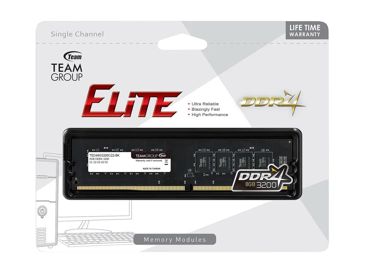 Team Team Elite 8GB 3200MHZ DDR4 1.2V Dimm TED48G3200C2201