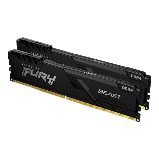 Kingston Kingston 32GB 3200MHZ DDR4 CL16 Dimm (Kit of 2) Fury Beast Black KF432C16BB1K2/32