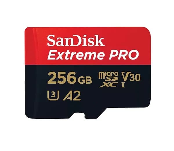 SanDisk Sandisk Extreme Pro Microsdxc Sqxcd 256GB V30 U3 C10 A2 Uhs-I 200MB/S R 140MB/S W 4X6 Sd Adaptor Lifetime Limited SDSQXCD-256G-GN6MA
