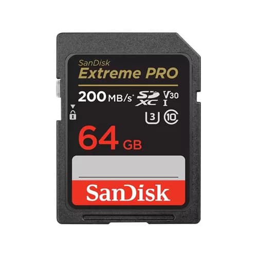 SanDisk Sandisk Extreme Pro Sdxc Sdxxu 64GB V30 U3 C10 Uhs-I 200MB/S R 90MB/S W 4X6 Lifetime Limited SDSDXXU-064G-GN4IN
