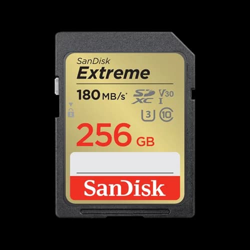 SanDisk Sandisk Extreme Sdxc, Sdxvv 256GB, V30, U3, C10, Uhs-I, 180MB/S R, 130MB/S W, 4X6, Lifetime Limited SDSDXVV-256G-GNCIN