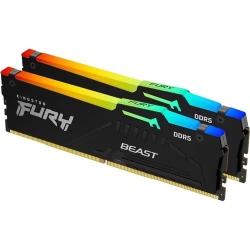 Kingston Kingston 32GB 5600MT/S DDR5 CL40 Dimm (Kit of 2) Fury Beast RGB Xmp KF556C40BBAK2-32