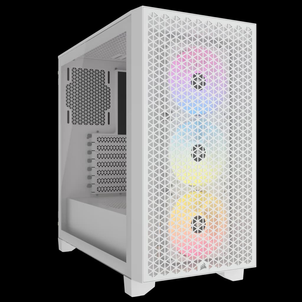 Corsair Corsair 3000D RGB Tempered Glass Mid Tower Case White CC-9011256-WW