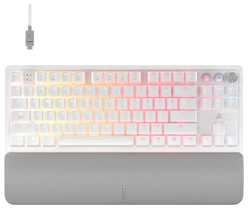 Corsair Corsair K70 Pro Tkl High Performance Hall Effect Rapid Trigger Gaming Keyboard - White CH-911921G-NA