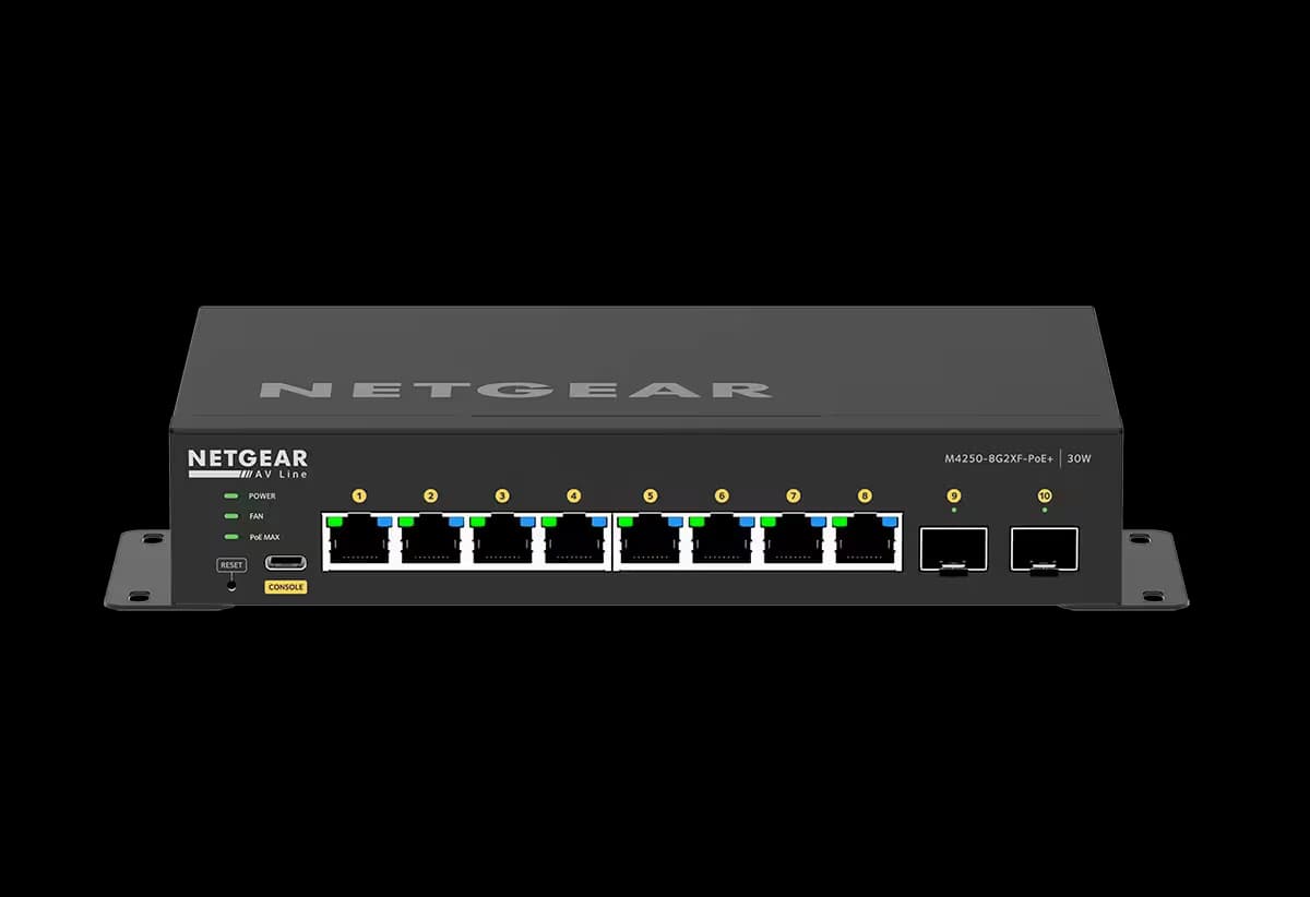 Netgear Netgear GSM4210PX-100AUS M4250-8G2XF-POE+ Desktop Managed Switch 8X1G POE+ 220W and 2X10G SFP+ Av Line (GSM4210PX) GSM4210PX-100AUS