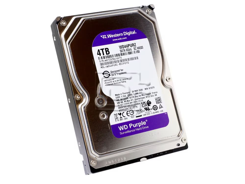 WD WD Purple 4TB Surveillance HDD 3.5" SATA 128MB Cache 3YRS Wty WD44PURZ