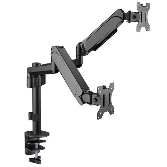 BRATECK 17"-32" Pole-Mounted Gas Spring Dual Monitor Desk Mount Brateck — view 2