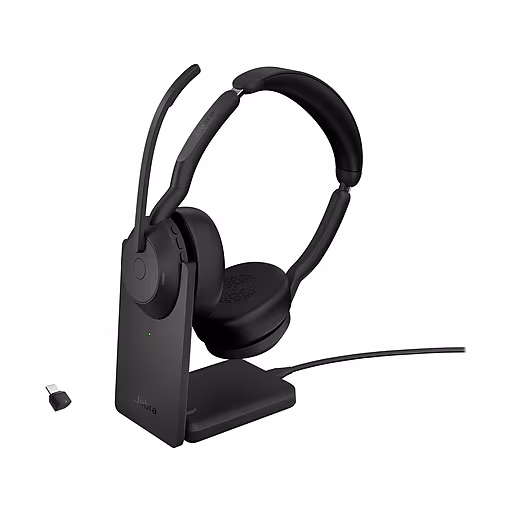 Evolve2 55 Stereo Wireless (Bluetooth) Headset UC USB-C. Includes Link 380 and Charging Stand Jabra — view 2