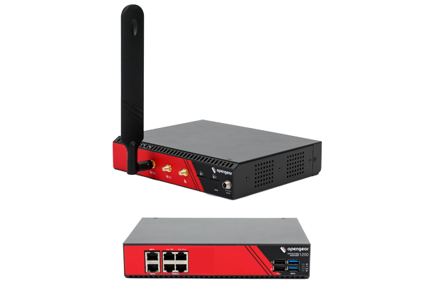 Opengear OM1204-L 4-Port serial straight pinout 2x 1GbE 4G LTE-A Pro Global dual power input single universal PSU Opengear — view 2