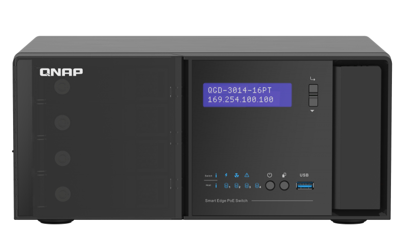 QNAP QGD-3014-16PT-8G Smart Edge PoE Switch NAS NVR Router Appliance QNAP — view 2