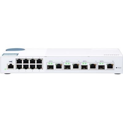 QNAP QSW-M408-4C 12-port 10GbE Managed Switch 4x 10GbE SFP+/RJ45 8x 1GbE (RJ45) QNAP — view 2