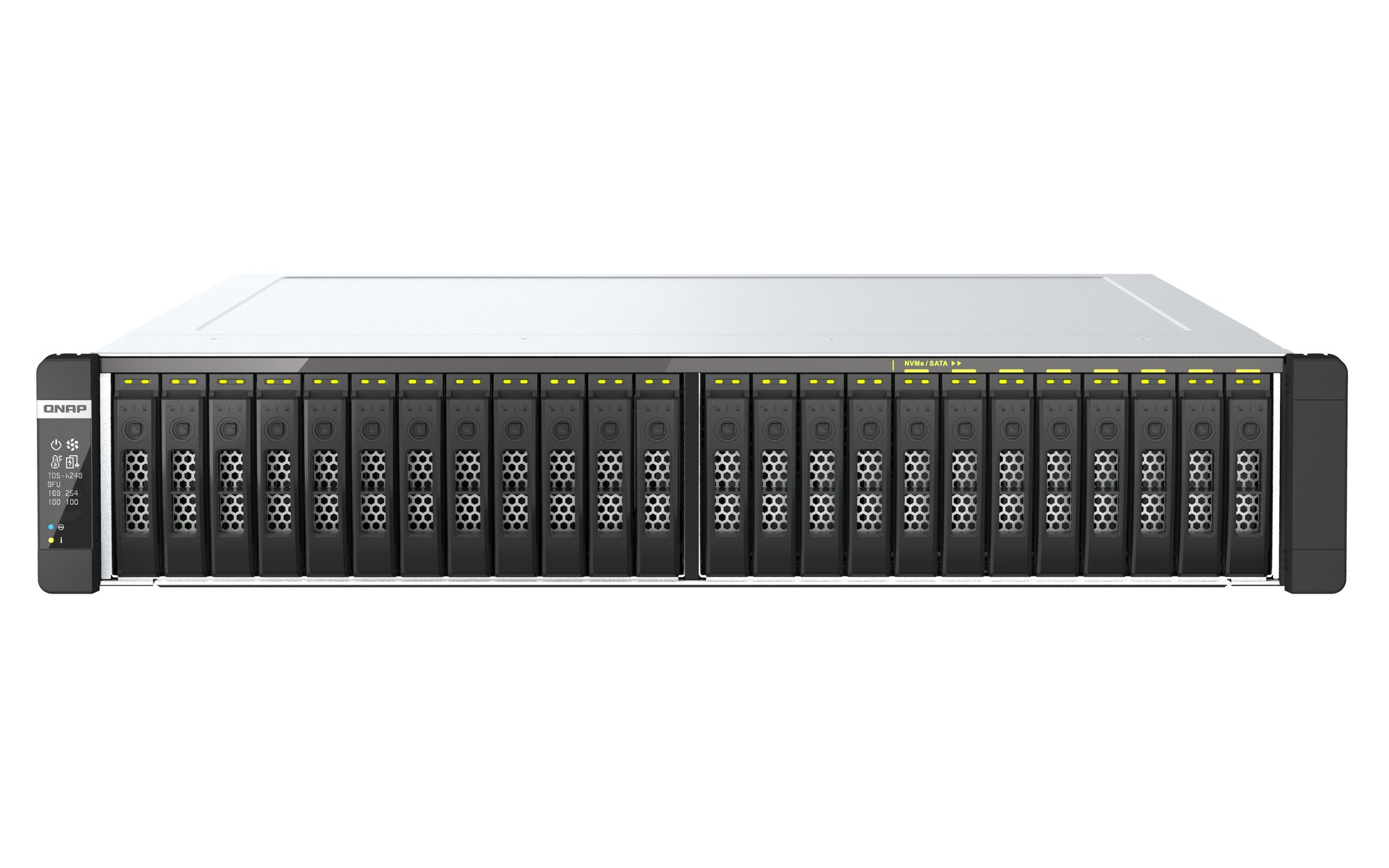 QNAP TDS-H2489FU-4314-512G 24-Bay all-flash U.2 NVMe PCIe Gen4 dual-processor NAS 512GB RAM QNAP — view 2