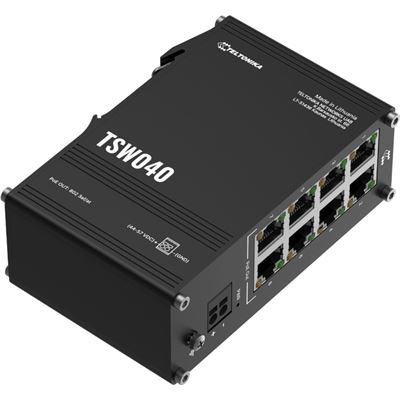 Teltonika TSW040 8-Port 10/100 PoE+ Switch with Integrated DIN Rail Mounting Teltonika — view 2