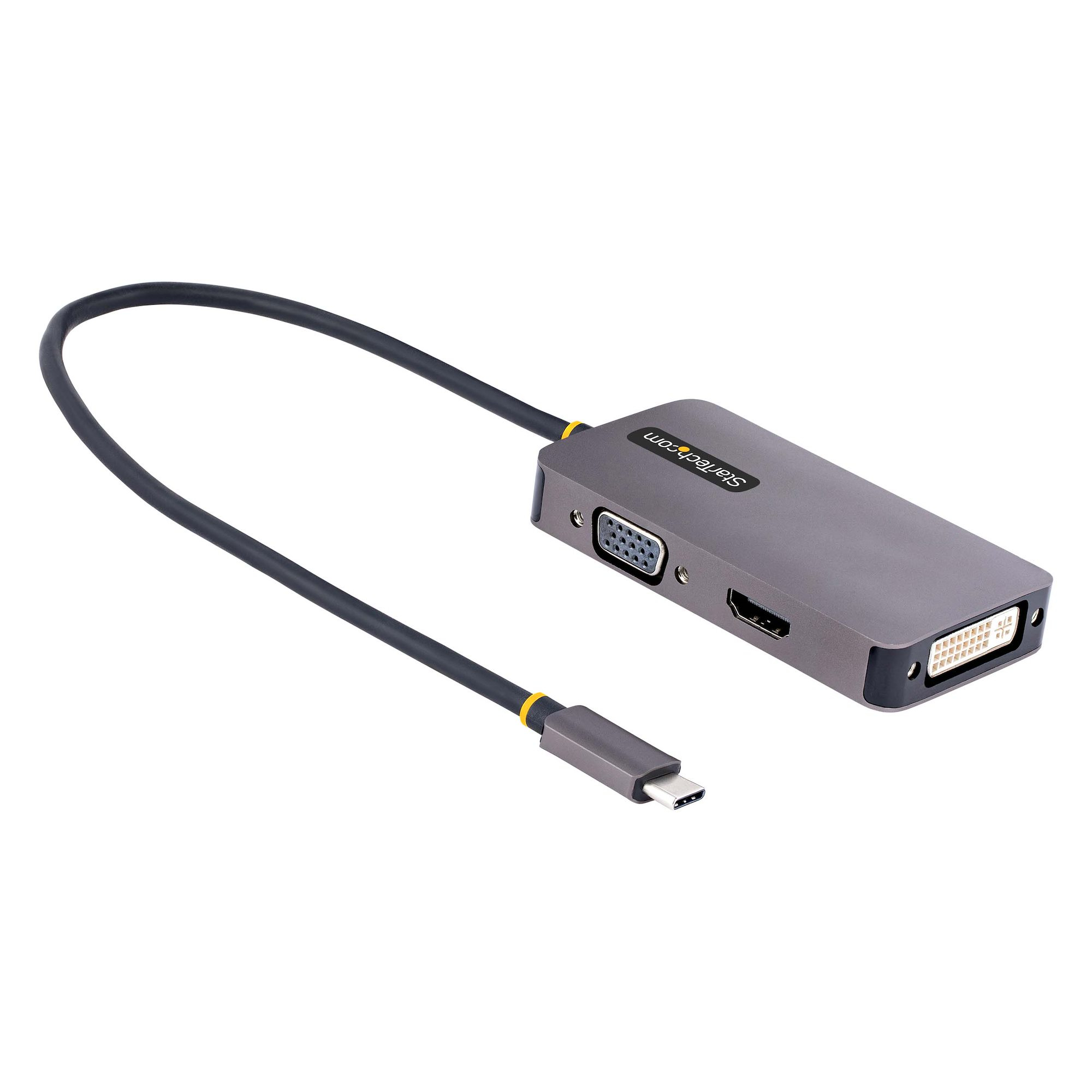 STARTECH.COM USB C VIDEO ADAPTER TO HDMI DVI VGA, 4K 60HZ, ALUMINUM, 3 YR STARTECH — view 2