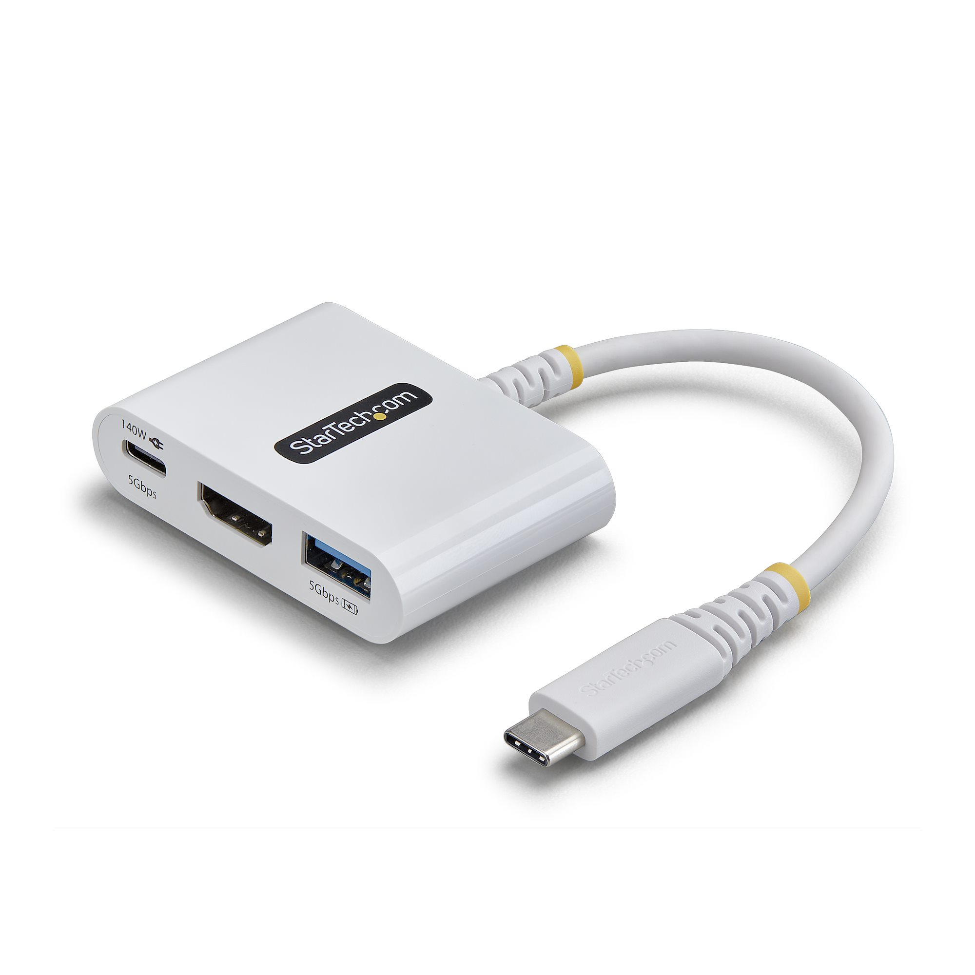 STARTECH.COM USB-C HDMI MULTIPORT HUB, 140W, 4K 60HZ, USB 5GBPS, WHITE, 3 YR STARTECH — view 2