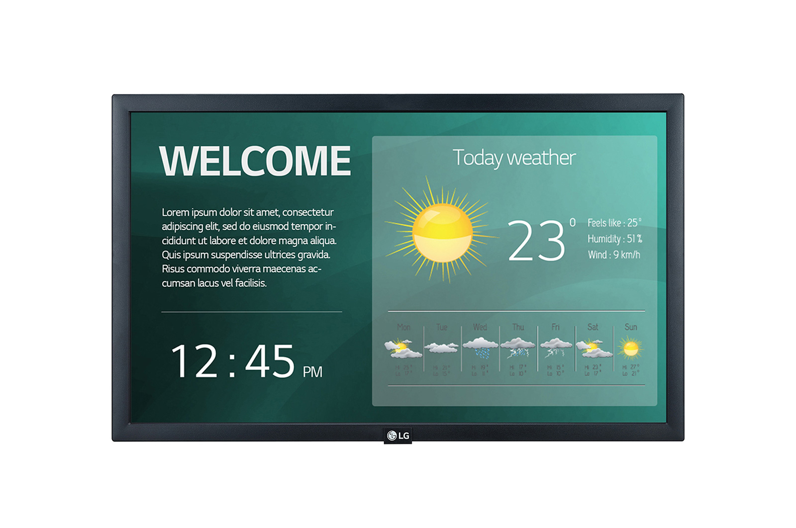 LG DIGITAL DISPLAY (SM3G) 22" FHD LED, 250NITS, HDMI, USB 2.0, LAN, WEB O/S,P/L,16/7, 3YR LG — view 2