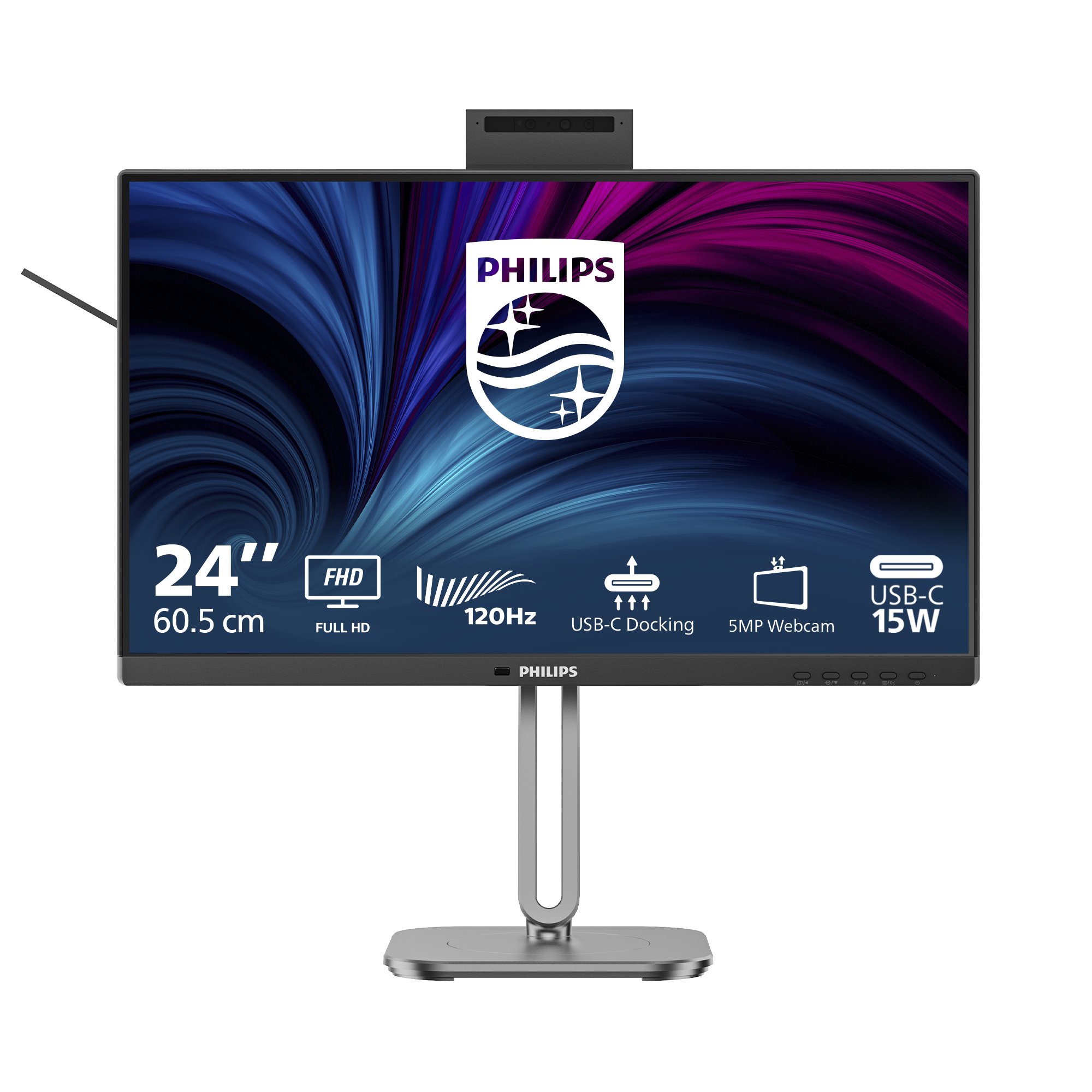 PHILIPS 24B2U4301H/75 24" 16:9 IPS LED 120H,4MS,DOCK,HDMI,DP,SPKR,CAM,H/ADJ,4YR PHILIPS — view 2