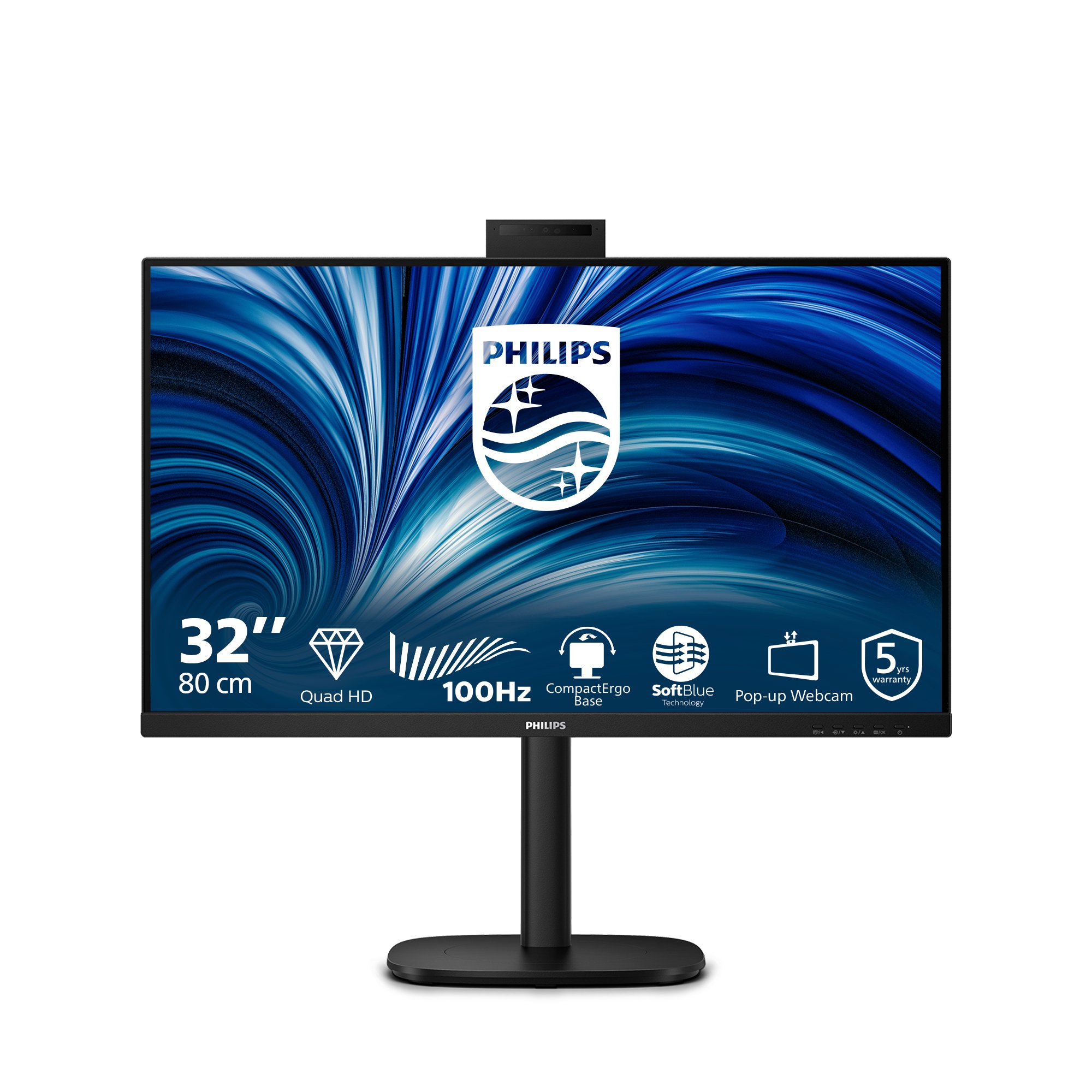 PHILIPS 32B2U3601H/75 32" 16:9 QHD IPS LED 100HZ,4MS,USB-C DOCK,HDMI,DP/OUT,CAM,H/ADJ,4YR PHILIPS — view 2