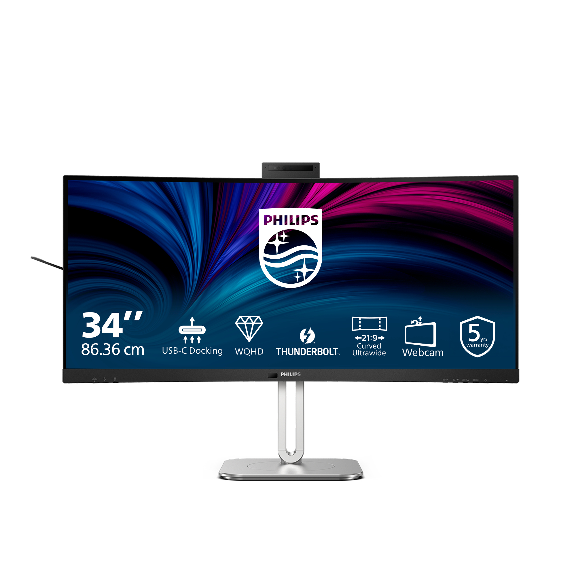 PHILIPS 34B2U6603CH/75 34" 21:9 CURVE WQHD, HDMI,DP,TB4,RJ 45,CAM,SPKR,H/ADJ,4YR PHILIPS — view 2