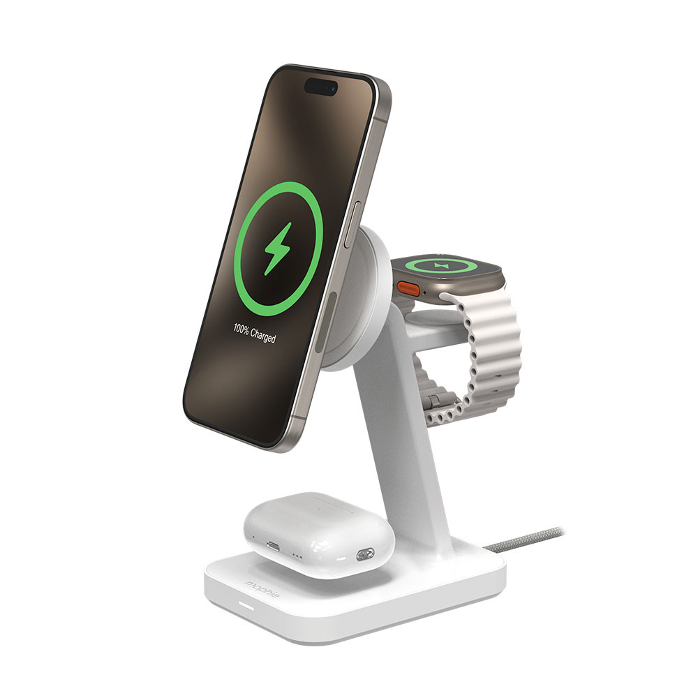 ZAGG Mophie Snap+ Wireless 3-in-1 Charge Stand with Qi2, - White ZAGG — view 2