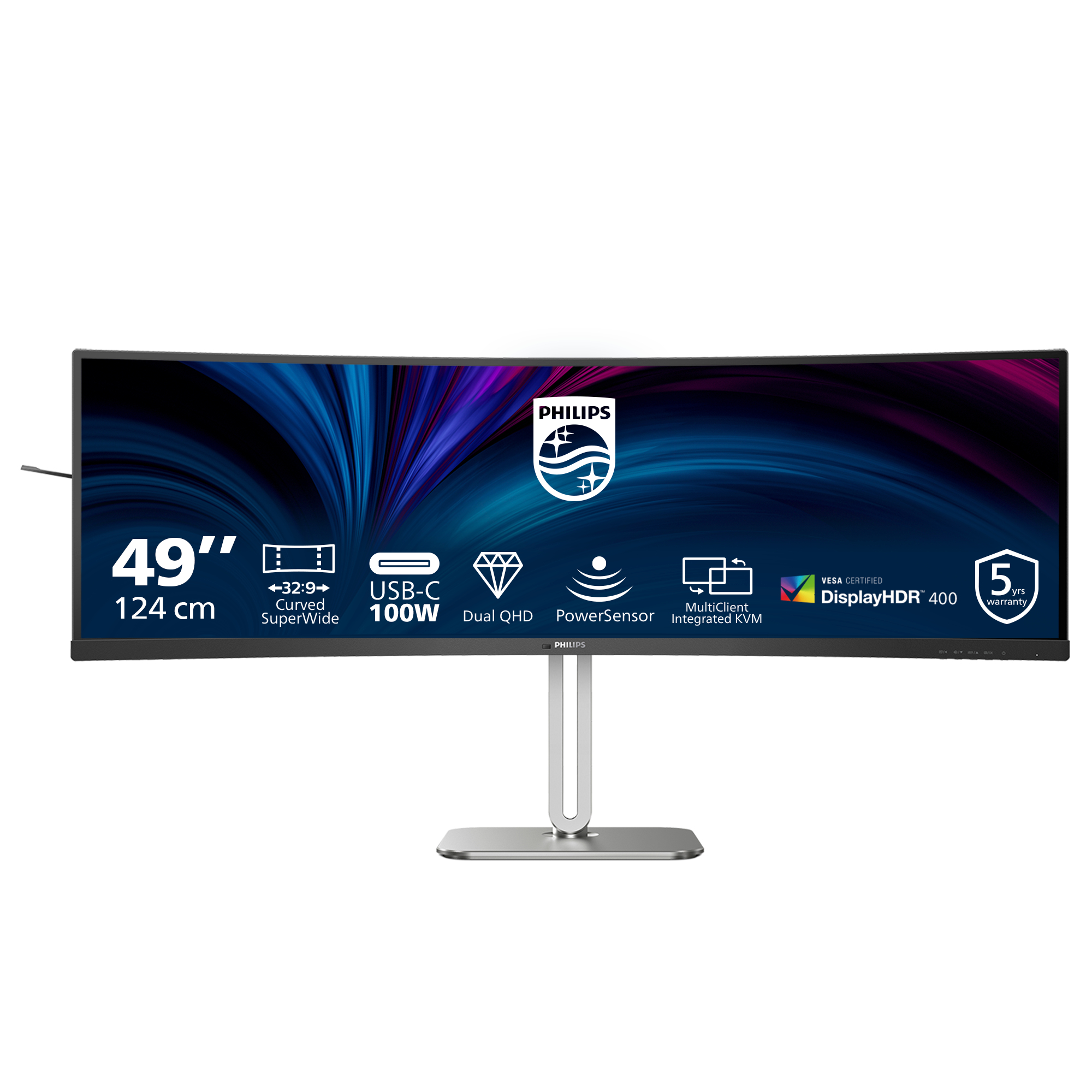 PHILIPS 49B2U5900C/75 49" 32:9 CURVE DUAL QHD,HDMI,DP,USB-C DOCK,RJ45,SPKR,4YR PHILIPS — view 2
