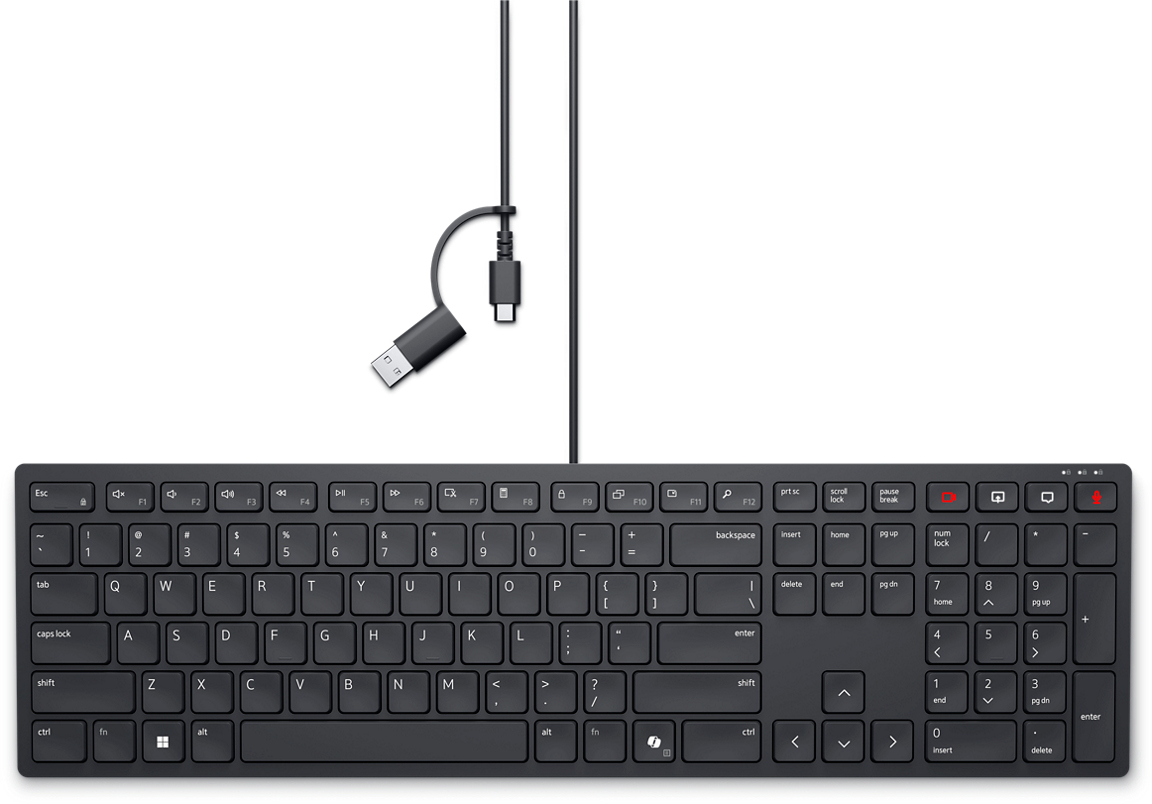 DELL WIRED COLLABORATION KEYBOARD US ENGLISH - KB525C -RETAIL PKG -3YR ADV EXC SERV-SNP DELL — view 2