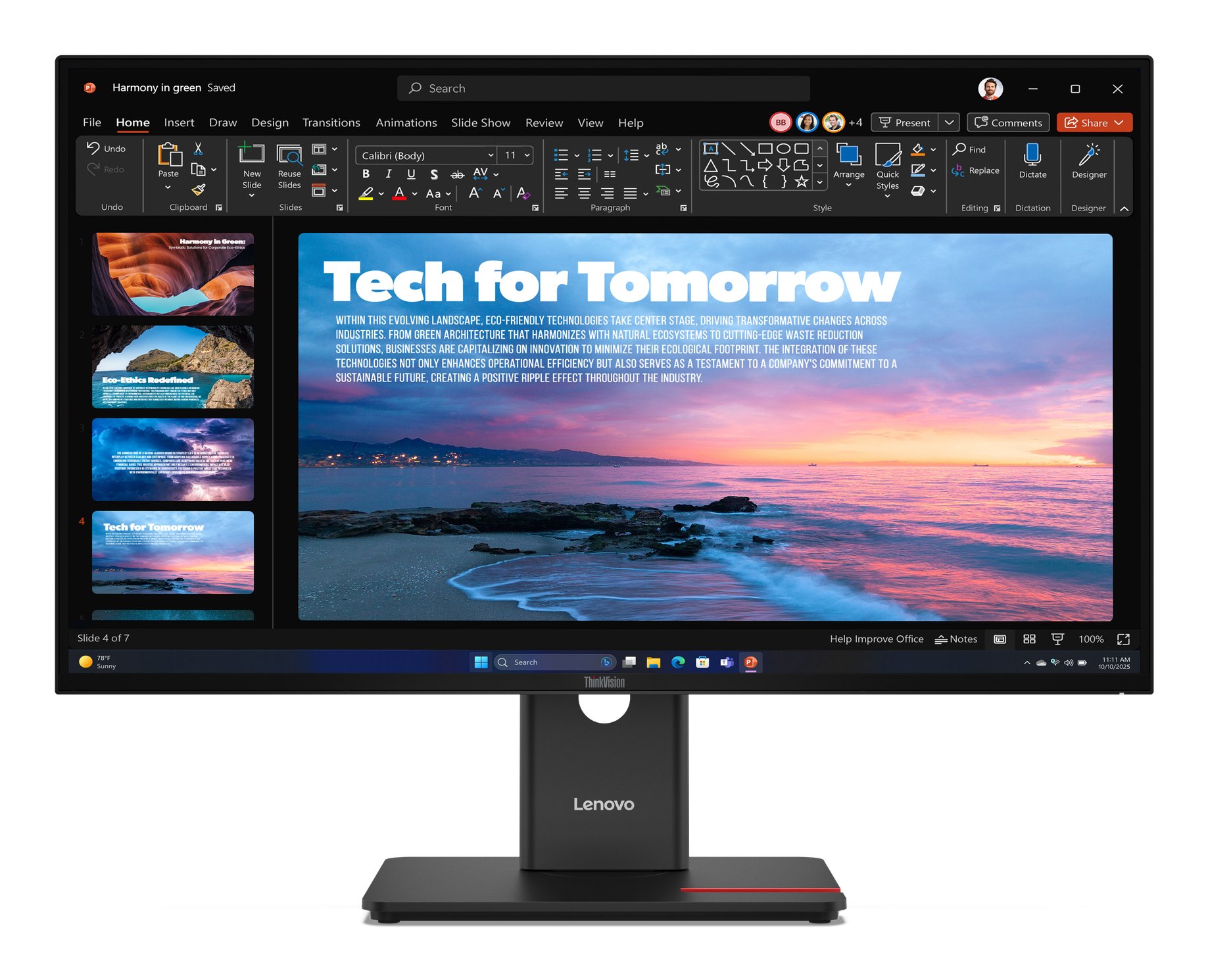 LENOVO T27QD-40 27" QHD 2560x1440 (16:9), DP+HDMI+USBC, DP OUT, RJ45, PD 96W, 3Y LENOVO — view 2