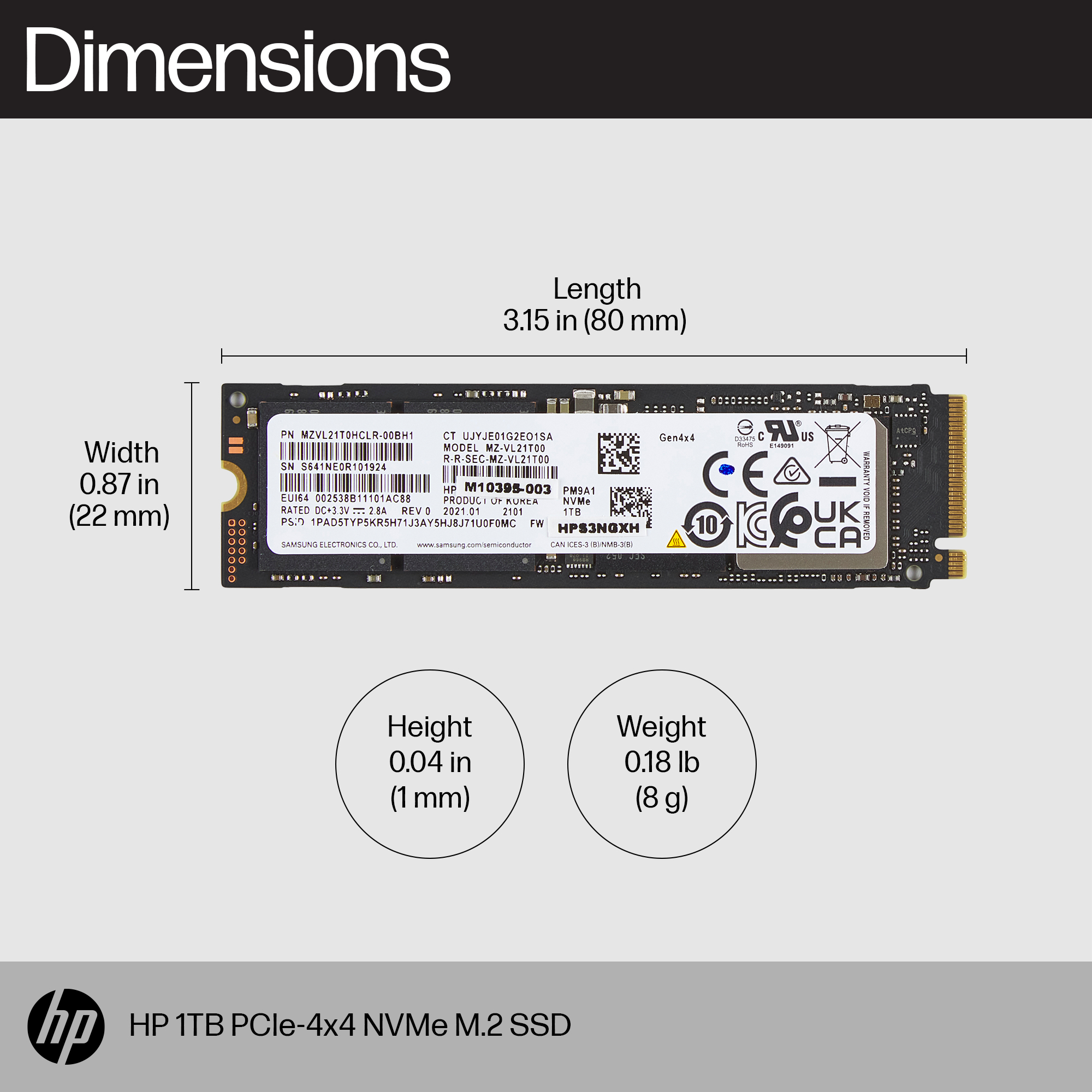 HP 1TB PCIe NVMe M.2 SSD HP — view 2