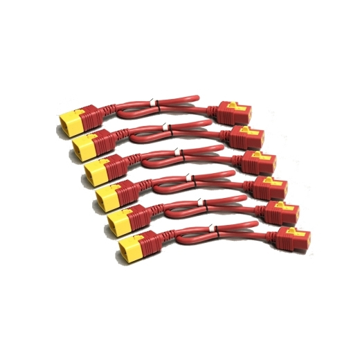 APC POWER CORD KIT (6 EA), LOCKING, C19 TO C20, 1.8M, RED APC — view 1