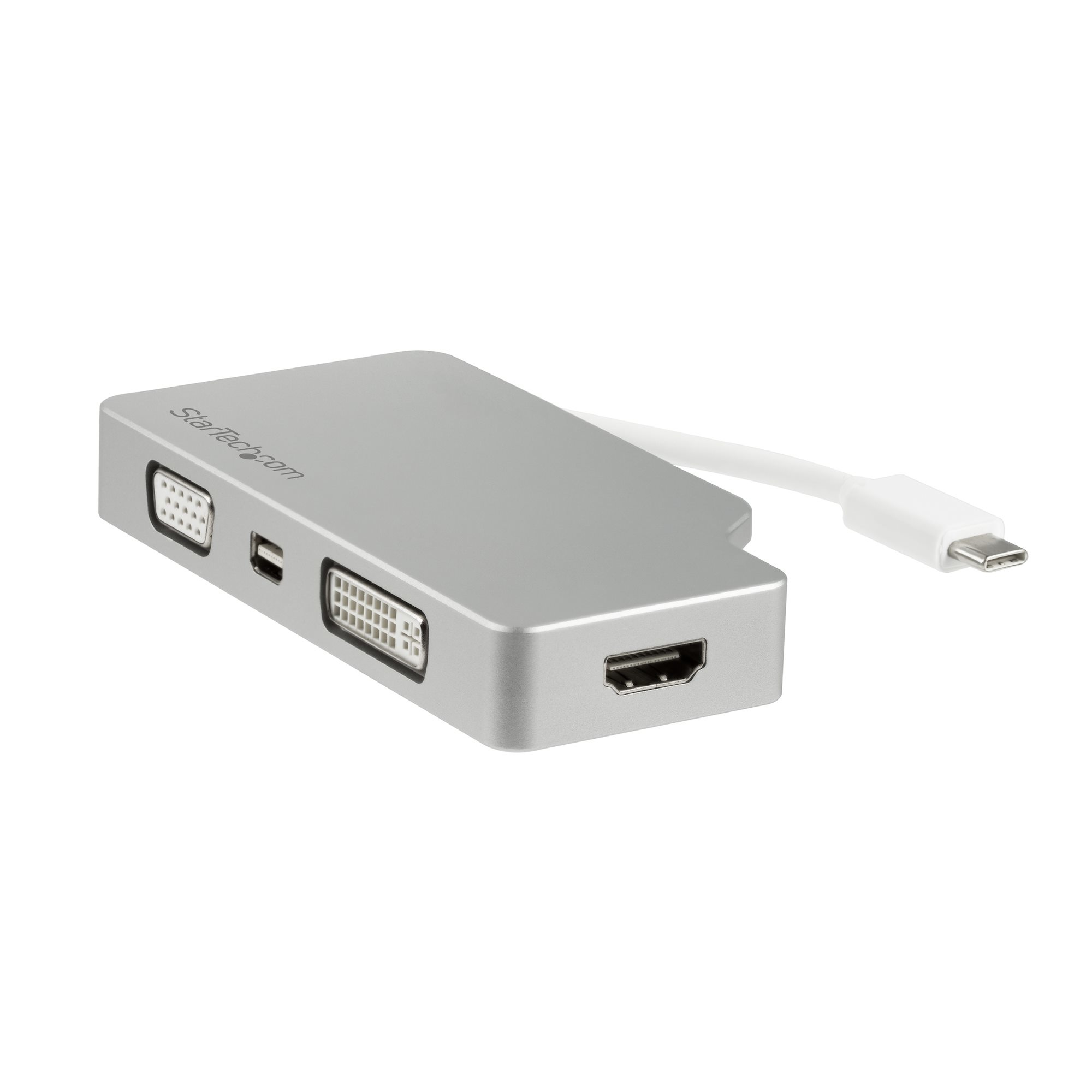 STARTECH.COM USB C MULTIPORT VIDEO ADAPTER TO HDMI/VGA/MDP OR DVI - SILVER 3 YR STARTECH — view 2