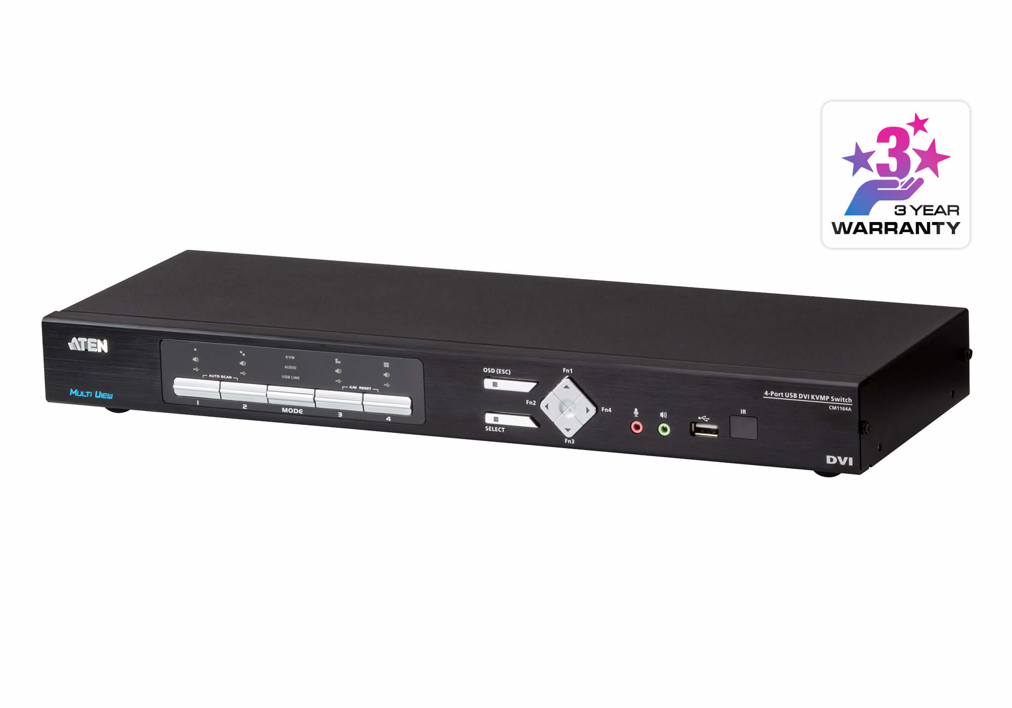 ATEN 4-PORT DVI MULTI-VIEW KVMP SWITCH ATEN — view 2