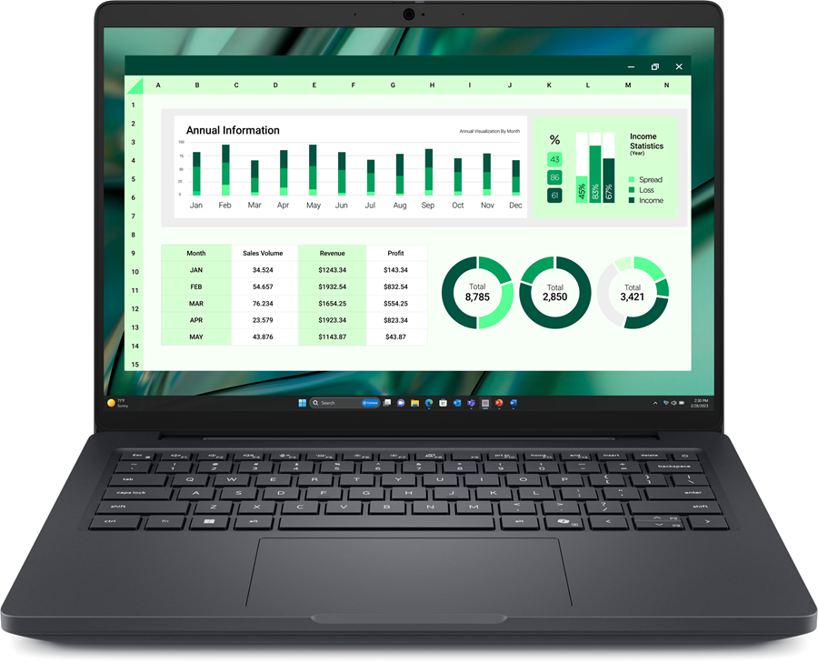 DELL PRO MAX 14 NOTEBOOK, 14"FHD+, TOUCH, U7-265H, 32GB, 1TB, NVIDIA RTX500, W11P, 3YPRO DELL — view 2