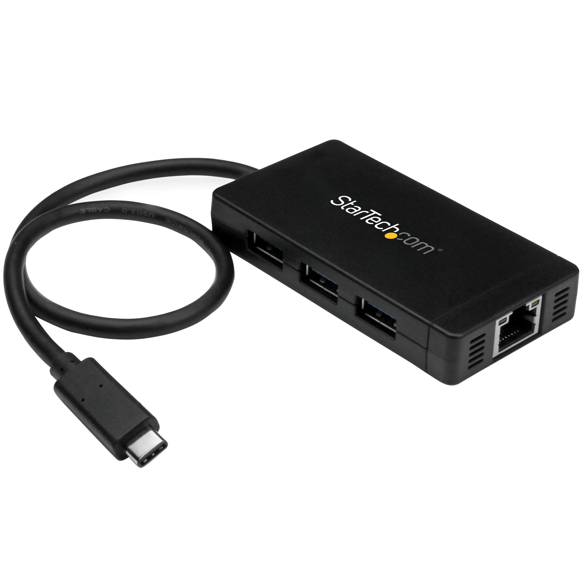 STARTECH.COM 3 PORT USB C HUB WITH ETHERNET & POWER ADAPTER - USB 3.0 5GBPS 2 YR STARTECH — view 2