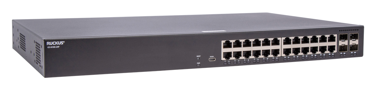 RUCKUS ICX8100 24-Port POE+ 370W 4x1G SFP Switch RUCKUS — view 2
