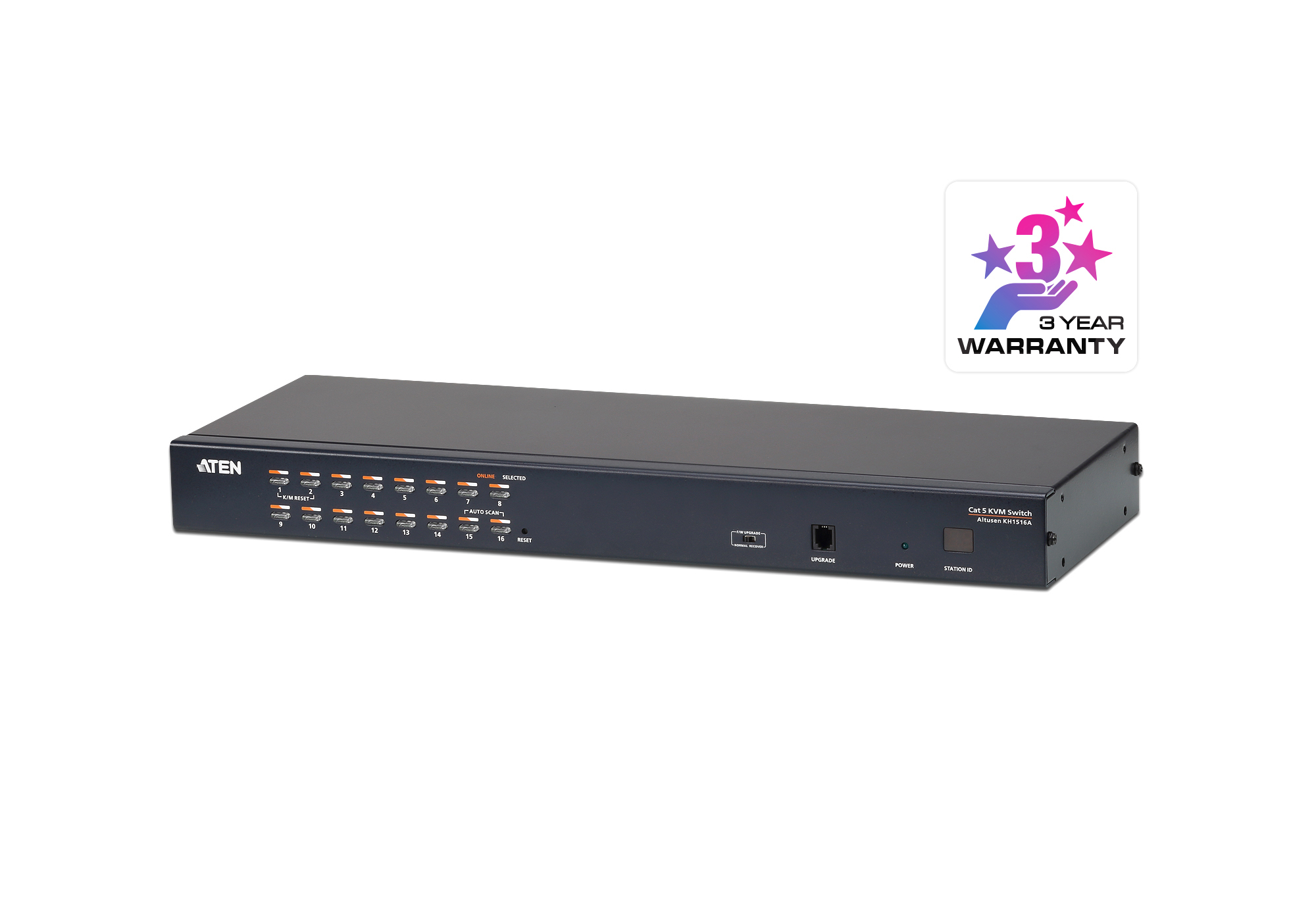 ATEN 1-CONSOLE HIGH DENSITY CAT 5 KVM 16 PORT WITH DAISY-CHAIN PORT ATEN — view 2