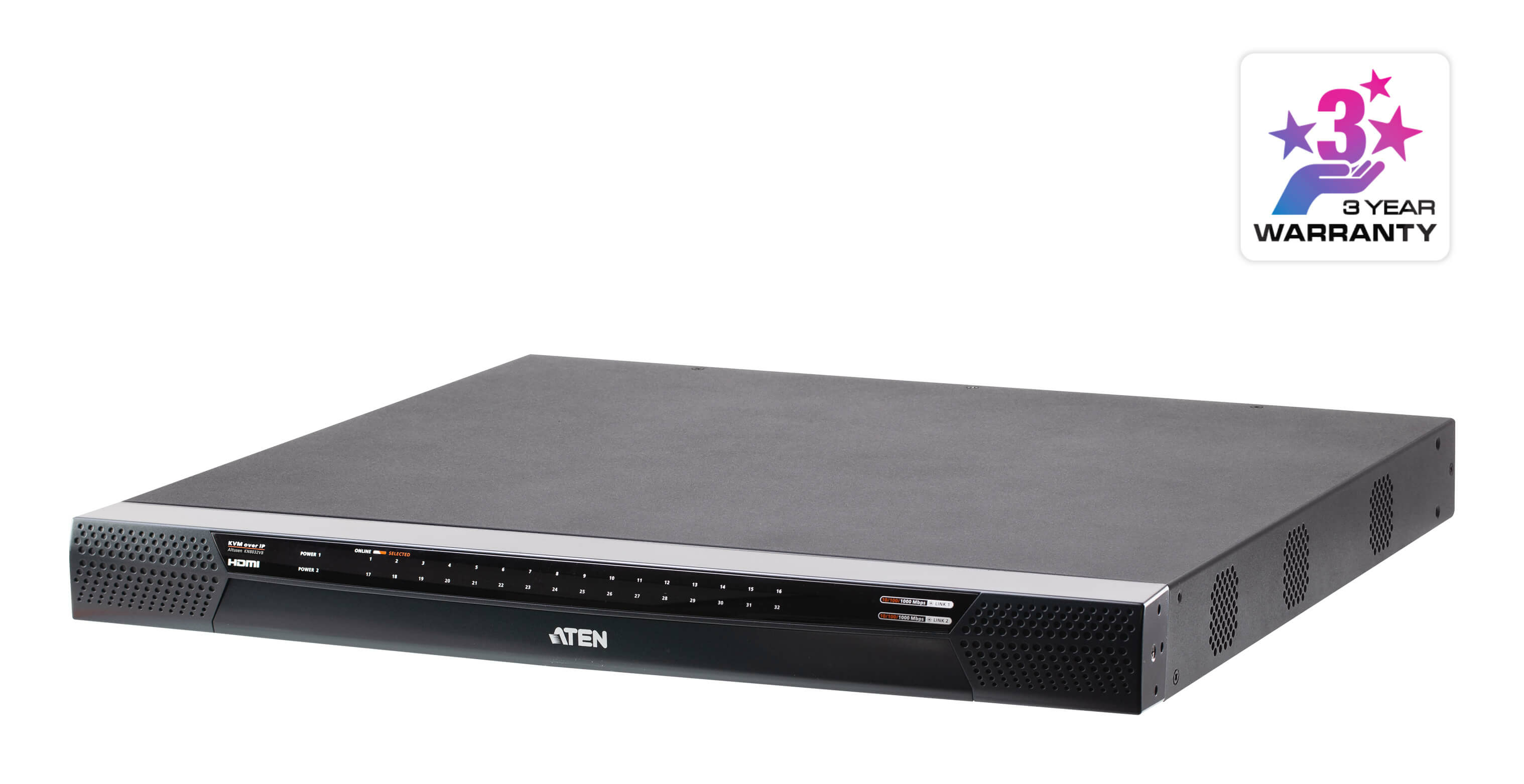 ATEN 1-LOCAL/8-REMOTE SHARED ACCESS 32-PORT MULTI-INTERFACE CAT 5 KVM OVER IP SWITCH ATEN — view 2