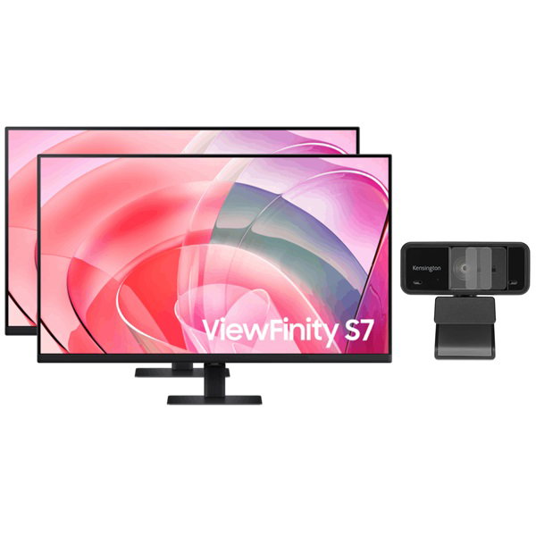 2x SAMSUNG S7 S70D 32" (16:9) UHD VA MONITOR, 60HZ + BONUS FHD WEB CAM SAMSUNG — view 2