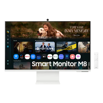 SAMSUNG 32" 16:9 M80F SMART MONITOR, UHD, CAM, USB-C 65W, AI, PLAY HUB WIFI/BT WHITE, 3YR SAMSUNG — view 1