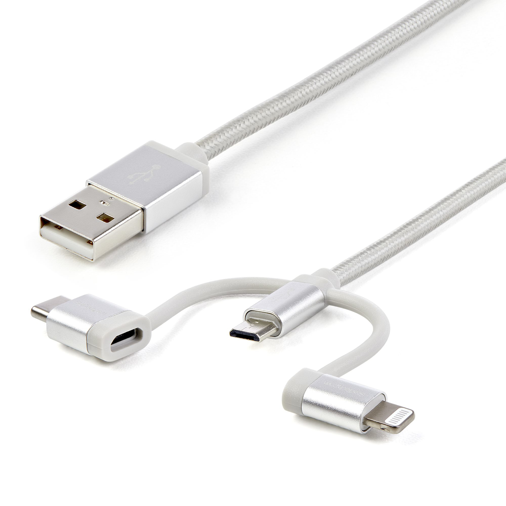 STARTECH.COM 3.3' 1M USB MULTI CHARGING CABLE - LIGHTNING USB-C MICRO-USB 2 YR STARTECH — view 2