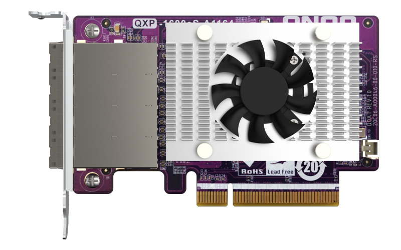 QNAP 4-port SFF-8088 SATA host bus adapter, 16 x SATA 6Gb/s, PCIe 3.0 x8, for TL SATA JBOD QNAP — view 2