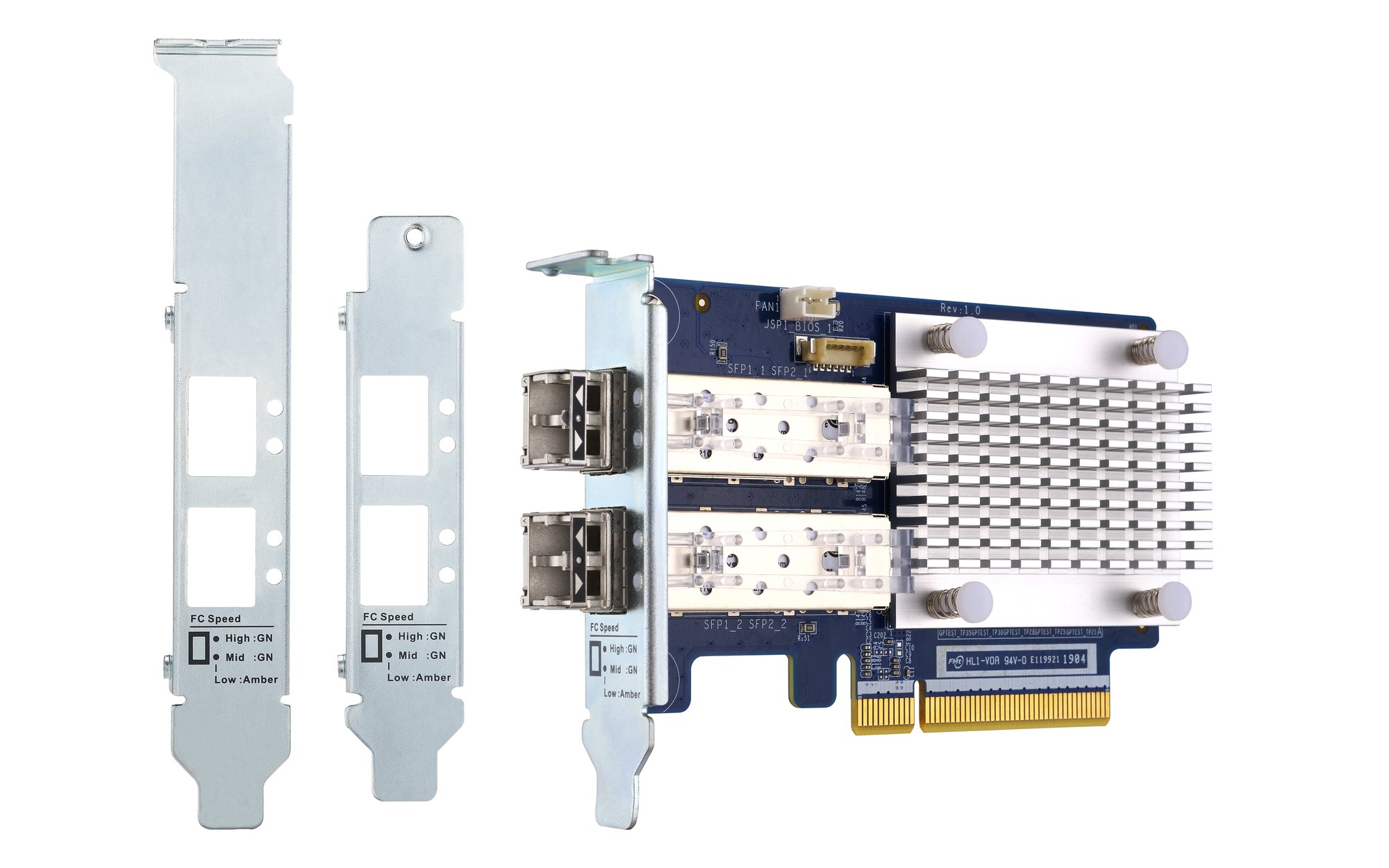 QNAP Gen 6 dual-port 32Gb Fibre Channel Host Bus Adapter, 2 x 32Gbps fibre channel ports, QNAP — view 2