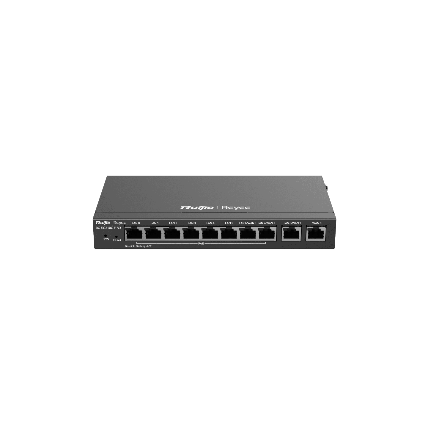 Ruijie Reyee 10P GE Cloud Mngd Router - 200 Users - PoE (110W) - 1 WAN, 6 LAN, 3 WAN/LAN REYEE — view 2