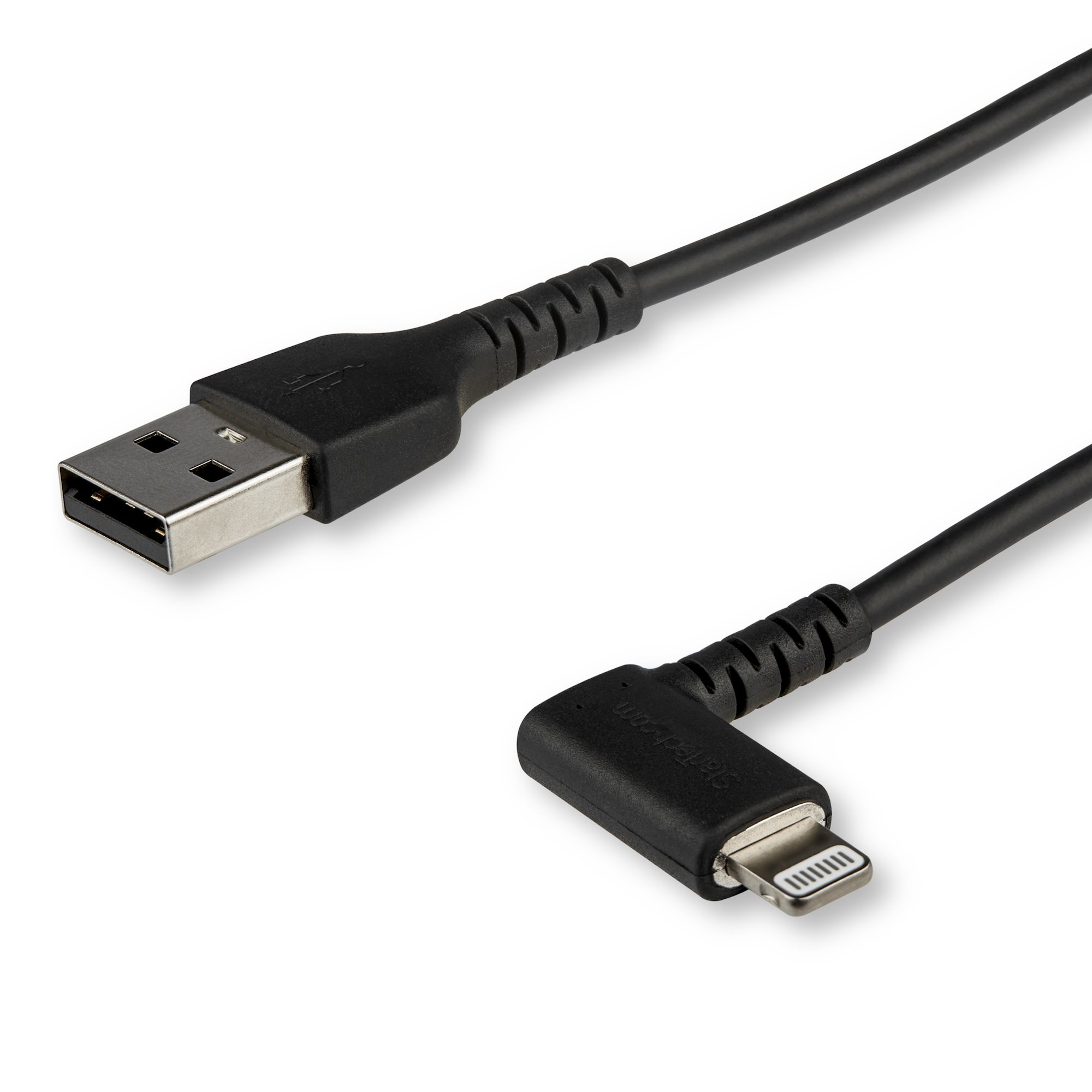 STARTECH.COM 2M DURABLE ANGLED LIGHTNING TO USB CABLE - BLACK, 2 YR STARTECH — view 2