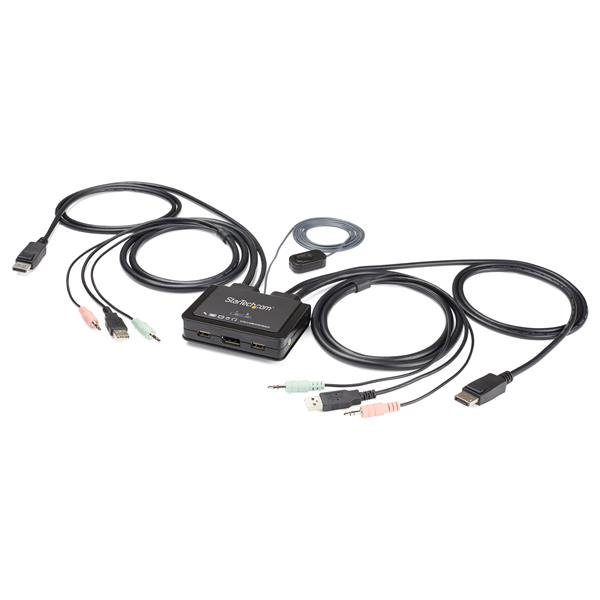 STARTECH.COM 2 PORT DISPLAYPORT KVM SWITCH 4K 60HZ - DP 1.2 - USB W/ CABLES 2 YR STARTECH — view 2
