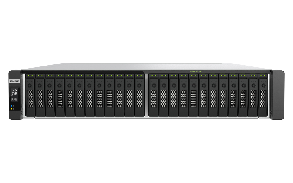 QNAP 24 BAY 2U RACKMOUNT ALL-FLASH NAS DUAL INTEL XEON SILVER 4309Y 64GB RAM 5YR QNAP — view 2